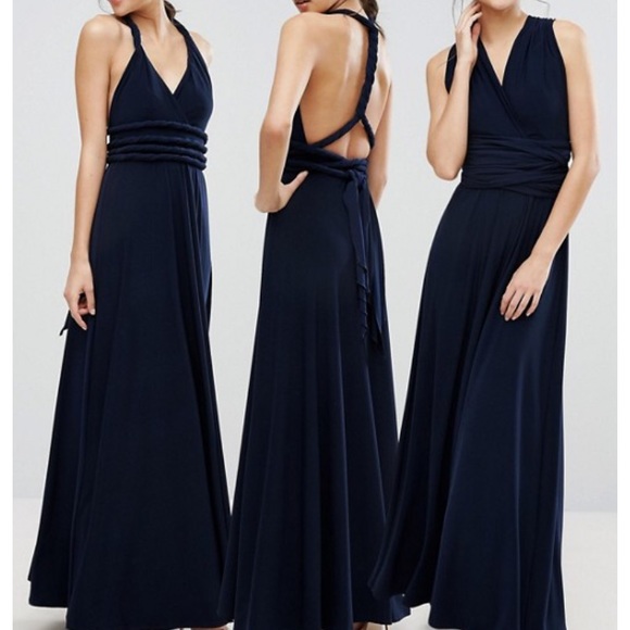 COAST Navy colour Corwin multi tie maxi dress - Picture 7 of 7